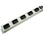 FILTRO DE LINHA TRIPOLAR BRANCO METAL ESPAÇADO  ABNT BI-VOLT 05 TOMADAS 